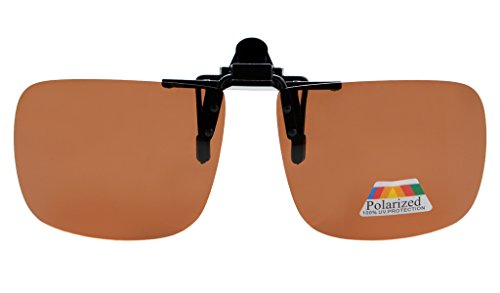 Eyekepper Square Flip up Polarized Clip-on Sunglasses Brown