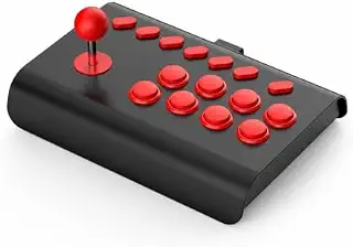 Gwrv アーケードジョイスティック PS4/PS3/Switch/PC/Android/iOS対応 格闘ゲームコントローラー 有線 Bluetooth 2.4GHz無線 TURBO連射 マクロ設定 伸縮スマホブラケット付き 600mAh (ブラック・レッド)