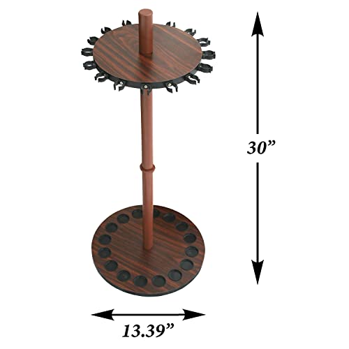 Etna Wooden Brown Fishing Rod Rack Holds 16 Poles, 30 Inches High x 13.5 Inches Wide, Adjustable, Floor Mount, Garage Organization - Thumbnail 2