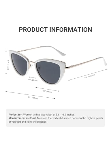 FAA'N Retro Big Frame Cat Eye Polarized Sunglasses Women with Spring Hinge4