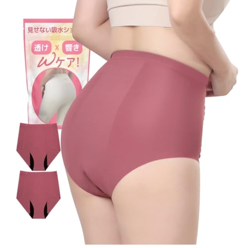 [dia sol &] 透け響きWケア 見せない 吸水ショーツ サニタリーショーツ シームレスデザイン 2枚セット 軽い尿もれ おりもの 等に対応 (JP, アルファベット, L, XL, レギュラー)の商品画像（Amazon）