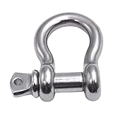 MarineNow US Type 316 Stainless Steel Bow Shackle with Over Size Screw Pin For Anchor, Towing, Off Road Recovery