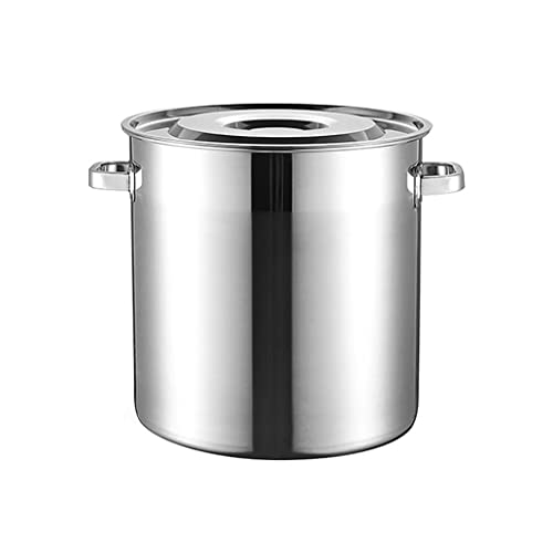Olla clásica de acero inoxidable con tapa apta para vitrocerámica de 33L