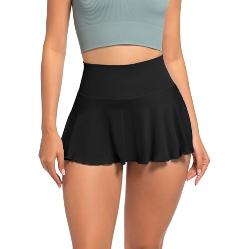 OVESPORT Women Tennis Golf Mini Skirt Flowy Sexy Casual Pleated Athletic Skirts with Shorts Underneath2