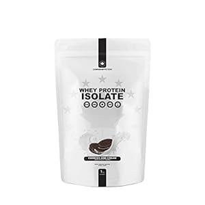 Canadian Protein 100% Whey Isolate 27g of Protein | 1 kg of Cookies and Cream Flavored Low Carb Keto Friendly Workout Recovery Drink | Protein Powder Rich in BCAA Amino Acids