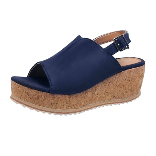 Chaussures de loisirs antidérapantes style sandales ouvertes compensées pour un maintien parfait