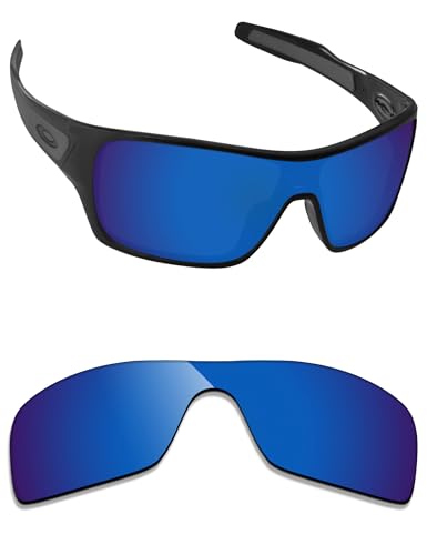 Image of Alphax Pacafic Blue Mirrored Polarized Replacement Lenses for Oakley Turbine Rotor OO9307 Sunglasses