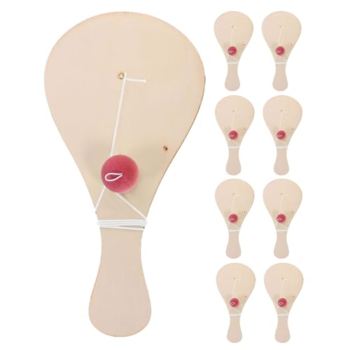 Cabilock 9 palas de ping pong de madera sin terminar - Raquetas de tenis de mesa en con cuerda y pelota - Raquetas de madera para manualidades, para pintar y grafiti