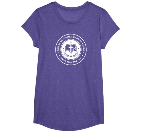 Veritas Reformed Baptist Church T-Shirt, Girls, Purple Heather, Small