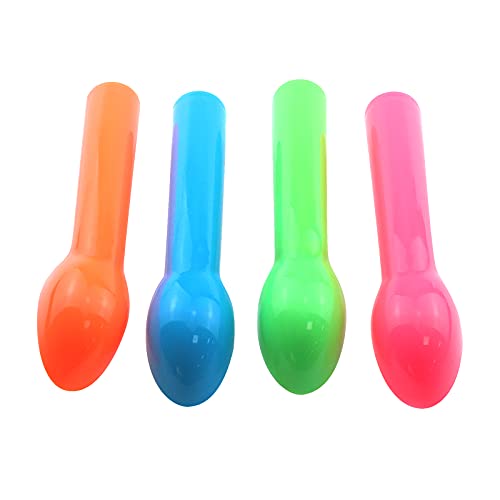 MY MIRONEY 4-Pack Plastic Ice Cream Scoop Nonstick Anti-Freeze Ice Cream Spade - Blue/Green/Orange/Rose Red