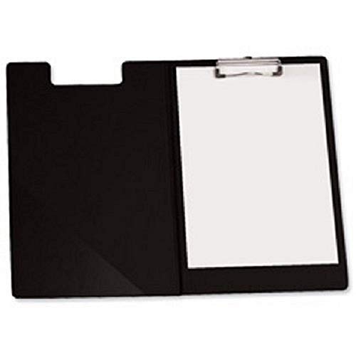 5 x Quality Black FOLD-Over A4 Foolscap Clipboards