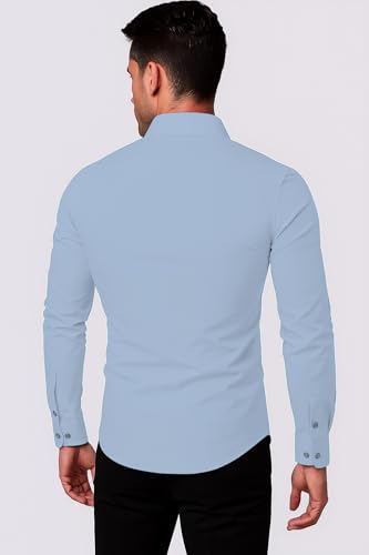 Image of Men's Solid Cotton Regular Fit Full Sleeve Collared Neck Casual Shirt for Men Stylish Latest, Formal