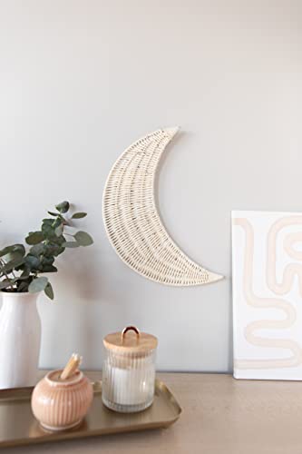 Soboho Rattan Moon Boho Wall Hanging - Perfect For Bohemian Wall Decor, Moon Wall Decor, Crescent Moon Decor, Baby Nursery Wall Decor, Moon Hanging Decor, And Rattan Wall Decor (14.5In X 5In) #TOP3