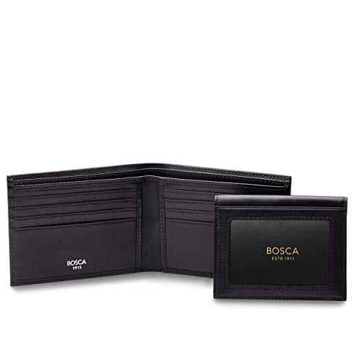 Bosca Nappa Vitello Collection-Credit Wallet w/ID Passcase, Black Leather4