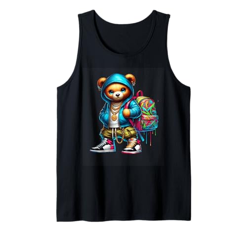 Ours Hip Hop avec Sac à Dos Swag Débardeur
