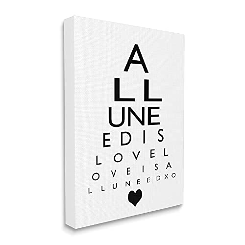 Image of Stupell Industries 'All You Need is Love Seeing Eye Chart'| Canvas Art | Stupell Industries | 30 x 40 Inches, Easy to Hang and Sturdy, Made in USA, by Ashley Calhoun