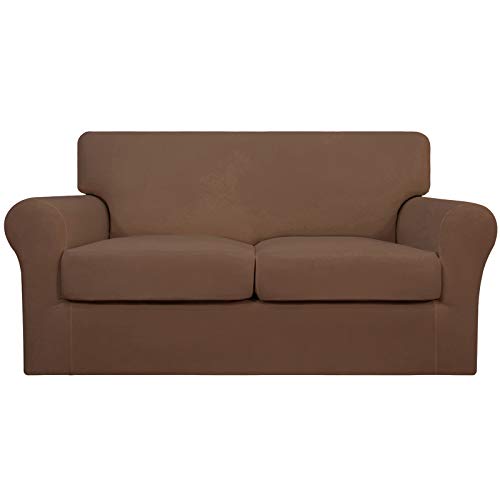 Image of Easy-Going 3 Pieces Stretch Loveseat Couch Cover for 2 Cushion Washable