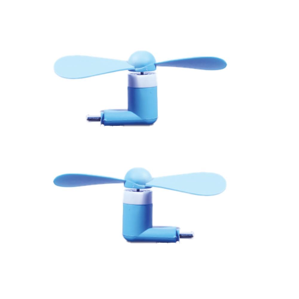 USB Type C Mini Fan Pack of 2 (OTG Required) for Android Smartphones | Portable Flexible Cooling Fan | Compact Pocket Travel Gadget | Silent Personal Cooling Fan | Blue-image-17