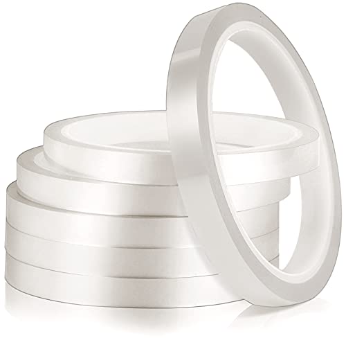 YGAOHF Clear Heat Tape for Sublimation - 6 Rolls Transparent High Temperature Heat Transfer Tape, No Residue Heat Press Tape for Electronics Printing Circuit Board Vinyl, 10 mm x 33 m(108 ft)