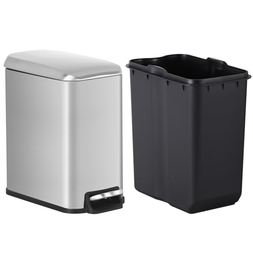Caneca de basura rectangular de acero inoxidable 5 L miniatura 5
