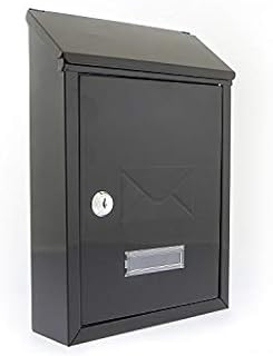 Sterling MB09BK Burg Wächter Avon Rear Entry Wall Mounted Galvanised Steel Lockable Weatherproof Post Box - Black - 214 x 304 x 70 mm