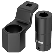 Moker 50mm Crankshaft Crank Pulley Wrench Holder for Honda and Acura Engines with 19mm Harmonic Balancer Socket, 3 Times Momentum Power of Standard Impact Sockets, Counter-Weighted Socket Tools
