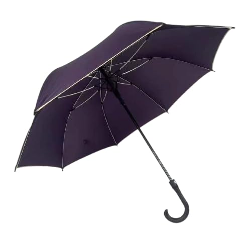 onestopbuys 16 Ribs Large Golf Umbrella Automatic Open Water Resistant for Men Women (purple with cream edge)
