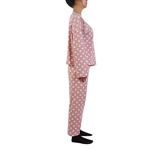 Ardorlove Pajamas Set Long Sleeve Sleepwear Women's Cute Spring Cute Polka Dot Print Pink #TOP2