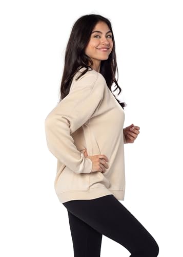 Sudadera Campus Crew Chicka-D mujer color avena marrón claro ropa deportiva casual talla L 2