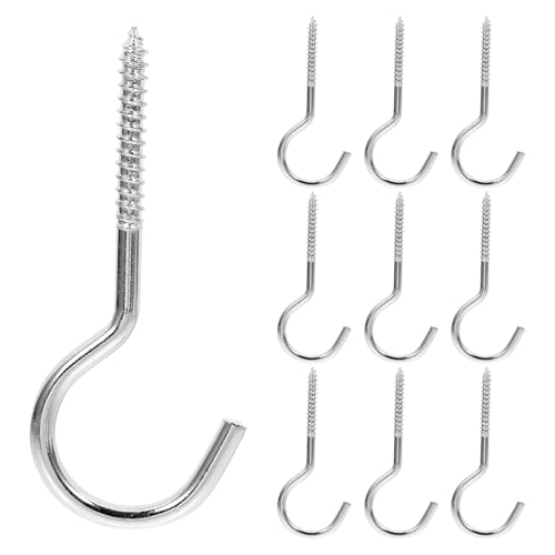 Veemoon 20pcs Nickel-Plated Self-Tapping Eye Screw Hooks Threaded Metal Eyelet Hooks for Wood Heavy Duty for Hanging Hardware and Industrial Use