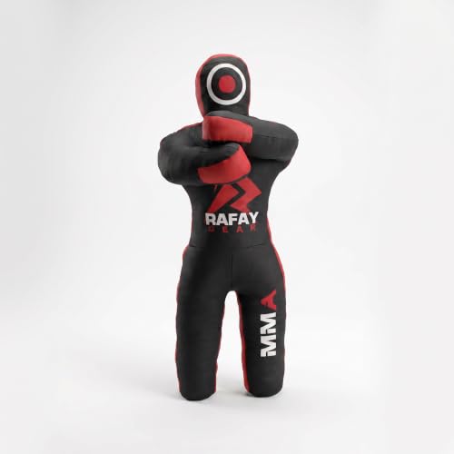 Rafay MMA Grappling Dummy for Kids BJJ Punching Bag Wrestling Buddies Brazilian JIU Jitsu Standing Position Dummy Martial Arts Boxing Karate Training Dummies - UNFILLED - Black/Red by Rafay Gear - Used condition - Image 2