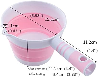 Miniatura 2 de XBLDMJY Cucharón de agua, cuchara de baño plegable, cuchara de agua de plástico para viajes, tabo, utilizado en cocina, jardín, baño (rosa)
