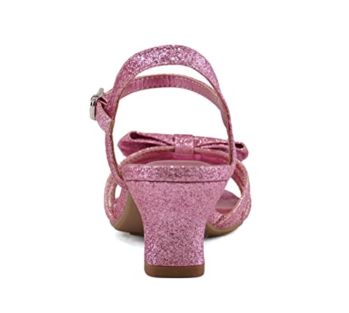 Soda Girly-2 Children's Girl's Open Toe Slingback Block High Heel Sandals2