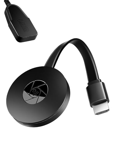 Adaptador de Pantalla Inalámbrico 4K, Dongle HDMI Miracast/Airplay y DLNA/Soporte 1080P 2.4G, Compatible con iOS 8+/ Android 5.0+, Mac/Windows 7+/ Chromecast, TV, Proyector, Monitor