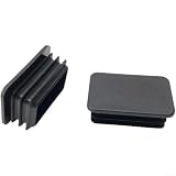 4 unids tubo rectangular extremo 60x40mm negro plástico para estantería estante equipo de fitness pantalla para soporte accesorios