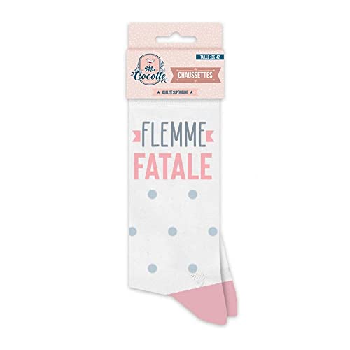 STC Paire de Chaussette Ma Cocotte - Flemme Fatale - 36/42 - blanc Cover
