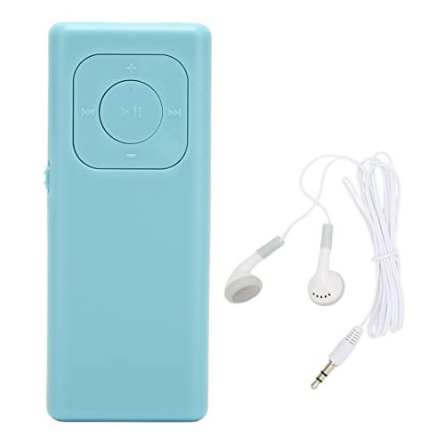 ASHATA MP3 Player for Running, Mini Portable HiFi Lossless Sound Player Pocket FM Radio Support 64G Memory Card for Students Travel Work Sports (Blue)