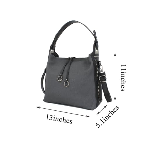 Image of Designer Soft Leather Textured Large Capacity Shoulder Bag Trendy Crossbody Handbag For Women Bag Hobo Tote Purse