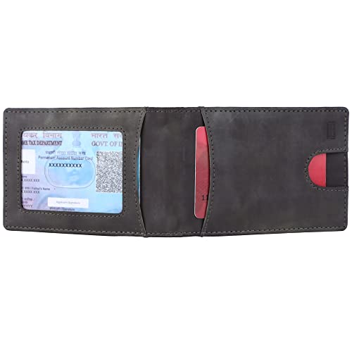 Image of Brooklyn Bridge Genuine Leather Money Clip Wallet for Men Crazy Horse Green - Premium Slim RFID Protected Wallet with Cash Clip & Multiple Card Slots, Stylish Front Pocket Design, Gift for Men