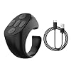 Fingertip Wireless Bluetooth Remote Control, TIK-to-k Remote Control APP Kindle Page Turner, Scrolling Rings Rechargeable Camera Remote for Phones Tablets(Black)