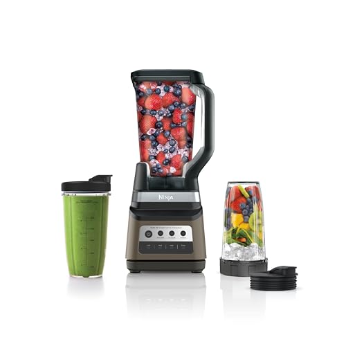 Ninja Professional Plus DUO Blender Premier | Ice Crush, Smoothie, Nutrient Extraction, Frozen Drink & Margarita Machine| 3 Auto IQ® Presets I 1400W, 72oz Pitcher, (2) To-Go Cups | Sand | BN751SDBRN