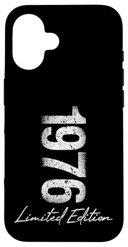 Installazione facile Custodia per iPhone 16 Regalo di compleanno 1976 in edizione limitata usato Grunge