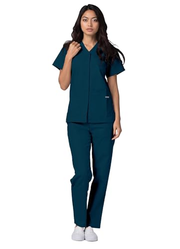 Adar Universal Blouse Médicale Femme - Tunique avec Boutons Pressions - 604 - Caribbean Blue - M – vue 4
