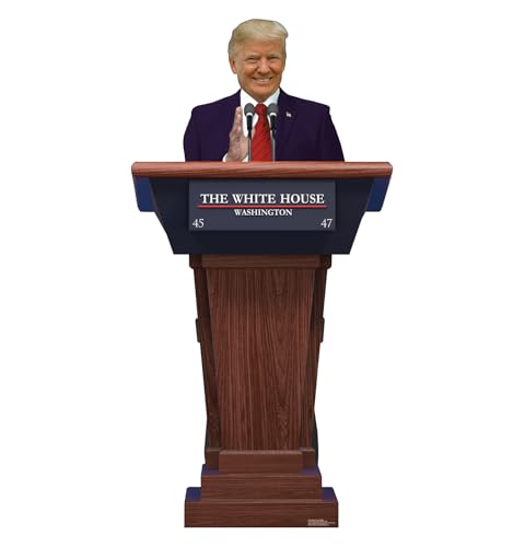 Image of Cardboard People Trump Podium Life Size Cardboard Cutout Standup - 2024 Donald Trump