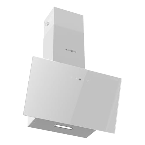 Aspes Campana Extractora Inclinada 60cm, Blanco, ACPD601AIB. Potencia 370m3/h, 3 Velocidades, 2 Filtros, 59 dB Nivel Sonoro, Control Táctil, Filtros aptos para Lavavajillas