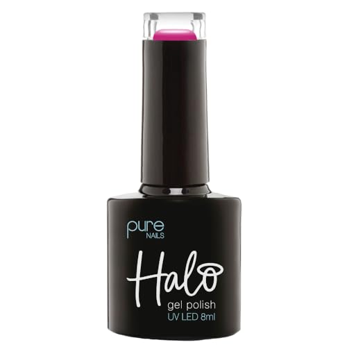 Halo Gel Polish 8ml - Stained Glass Magenta. UV/LED Gel Nail Polish, Long Lasting & Easy To Apply. Nail Art Colours For Manicure & Pedicure. Gel Polish For Professional & Home Use.