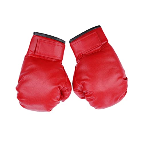 GANAZONO 1 Par de Boxeo de Entrenamiento capacitación Gimnasia de Gimnasio Guante de Boxeo de Kickboxing de Golpe Deportivos PU Rojo