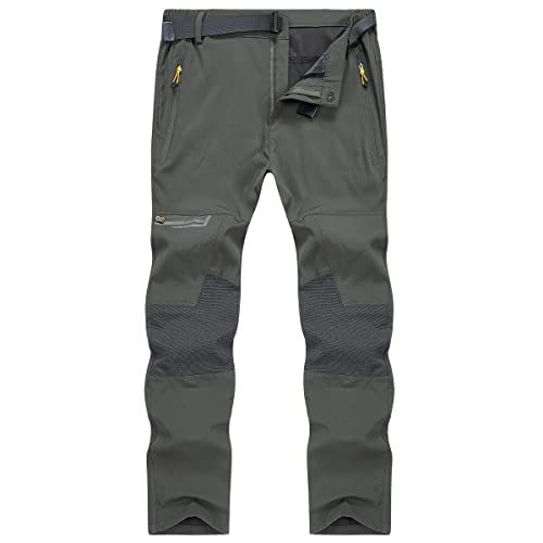 CARWORNIC Pantalon de randonnée léger pour homme - Séchage rapide - Imperméable - Avec poches zippées, Gris foncé., 54 Cover