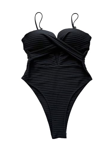 SOLY HUX Women's One Piece Swimsuit Push Up Wrap Front Cutout Bathing Suit Tummy Control Swimwear3