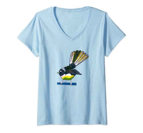 Questo design è un'opera d'arte digitale nella tradizione o stampa risograph. Una stampa riso utilizza strati di colori sovrapposti per creare l'opera d'arte. Questo uccello è un fantail o piwakawaka. Un uccello originario della Nuova Zelanda / Aotearoa.